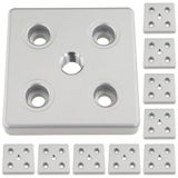 3D24, 10x, taşıma ve ayak plakası M16, 90x90x16, çinko basınçlı döküm | Toz boyalı; alüminyum renginde; 90 x 90 x 16 mm; M8 vida ile vidalanabilir; ağırlık 5160 g