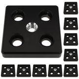 3D24, 10x, taşıma ve ayak plakası M16, 90x90x16, çinko basınçlı döküm | Toz boyalı; siyah; 90x90x16 mm; Tip B; M12 vida ile vidalanabilir; Ağırlık 4710 g