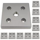 3D24, 10x, taşıma ve ayak plakası M20, 100x100x16, çinko basınçlı döküm | Toz boyalı; alüminyum renginde; 100 x 100 x 16 mm; M8 vida ile vidalanabilir; ağırlık 5310 g
