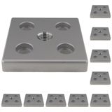 3D24, 10x, taşıma ve ayak plakası M20, 100x100x16, çinko basınçlı döküm | Toz boyalı; alüminyum renginde; 100 x 100 x 16 mm; Tip I / B; M12 vida ile vidalanabilir; Ağırlık 5210 g