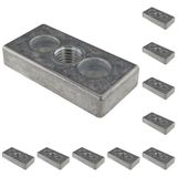 3D24, 10x, taşıma ve ayak plakası M20, 45x90x16, çinko basınçlı döküm, boş | 45 x 90 x 16 mm; Tip B; M12 vida ile vidalanabilir; Ağırlık 2430 g