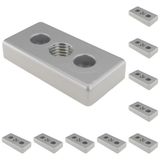 3D24, 10x, taşıma ve ayak plakası M20, 45x90x16, çinko basınçlı döküm | Toz boyalı; alüminyum renginde; 45 x 90 x 16 mm; M8 vida ile vidalanabilir; ağırlık 2560 g