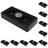 3D24, 10x, taşıma ve ayak plakası M20, 45x90x16, çinko basınçlı döküm | Toz boyalı; siyah; 45 x 90 x 16 mm; Tip B; M12 vida ile vidalanabilir; Ağırlık 2430 g