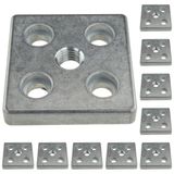 3D24, 10x, taşıma ve ayak plakası M20, 90x90x16, çinko basınçlı döküm, boş | 90 x 90 x 16 mm; Tip B; M12 vida ile vidalanabilir; Ağırlık 4630 g