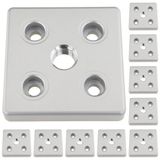 3D24, 10x, taşıma ve ayak plakası M20, 90x90x16, çinko basınçlı döküm | Toz boyalı; alüminyum renginde; 90 x 90 x 16 mm; M8 vida ile vidalanabilir; ağırlık 5100 g
