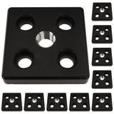 3D24, 10x, taşıma ve ayak plakası M20, 90x90x16, çinko basınçlı döküm | Toz boyalı; siyah; 90x90x16 mm; Tip B; M12 vida ile vidalanabilir; Ağırlık 4630 g