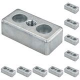 3D24, 10x, taşıma ve ayak plakası M8, 20x40x12, çinko basınçlı döküm, boş | 20 x 40 x 12 mm; Tip I; M5 vida ile vidalanabilir; Ağırlık 350 g