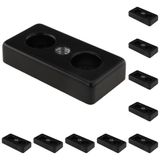 3D24, 10x, taşıma ve ayak plakası M8, 30x60x12, çinko basınçlı döküm | Toz boyalı; siyah; 30 x 60 x 12 mm; Tip B; M8 vida ile vidalanabilir; Ağırlık 1000 g