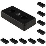 3D24, 10x, taşıma ve ayak plakası M8, 30x60x12, çinko basınçlı döküm | Toz boyalı; siyah; 30 x 60 x 12 mm; Tip I; M6 vida ile vidalanabilir; Ağırlık 1010 g