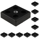 3D24, 10x, taşıma ve ayak plakası M8, 40x40x12, çinko basınçlı döküm | Toz boyalı; siyah; 40 x 40 x 12 mm; Tip I; M5 vida ile vidalanabilir; Ağırlık 810 g