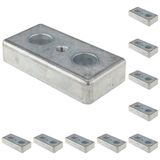 3D24, 10x, taşıma ve ayak plakası M8, 40x80x16, çinko basınçlı döküm, boş | 40 x 80 x 16 mm; Tip I; M8 vida ile vidalanabilir; Ağırlık 2130 g