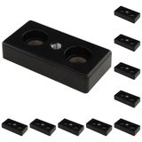 3D24, 10x, taşıma ve ayak plakası M8, 40x80x16, çinko basınçlı döküm | Toz boyalı; siyah; 40 x 80 x 16 mm; Tip B; M12 vida ile vidalanabilir; Ağırlık 1920 g