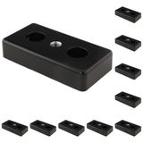 3D24, 10x, taşıma ve ayak plakası M8, 40x80x16, çinko basınçlı döküm | Toz boyalı; siyah; 40 x 80 x 16 mm; Tip I; M8 vida ile vidalanabilir; Ağırlık 2130 g