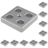3D24, 10x, taşıma ve ayak plakası M8, 60x60x12, çinko basınçlı döküm | Toz boyalı; alüminyum renginde; 60 x 60 x 12 mm; Tip B; M8 vida ile vidalanabilir; Ağırlık 1830 g