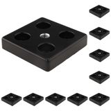 3D24, 10x, taşıma ve ayak plakası M8, 60x60x12, çinko basınçlı döküm | Toz boyalı; siyah; 60 x 60 x 12 mm; Tip B; M8 vida ile vidalanabilir; Ağırlık 1810 g