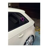 3dbaydesign Araç içi neon led ışıklı dekor kalp (12 volt vantuzlu Pembe)
