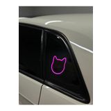 3dbaydesign Araç içi neon led ışıklı dekor KEDİ (12 volt vantuzlu PEMBE )