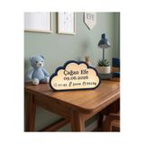 3DcraftTr Kişiye Özel Bebek Doğum Bilgili Bulut Gece Lambası - İsimli Bebek Odası Dekorasyonu - Bebek Künyesi 13x23 cm