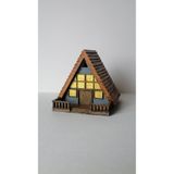 3deepdesign 3D Baskı Minyatür 7 Cm Bungalov Ev-Teraryum Maket Diorama Minyatür Ev ve Objeler