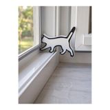 3dfabrick Kedi Figürlü Siyah Beyaz PVC Pencere ve Kapı Sabitleyici Stoper - Dekoratif Rüzgar Önleyici Cam Tutucu