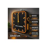 3Dikili design Kişiye Özel 3D Baskı Modern Duvar Saati 22x22 cm – Sessiz Mekanizma – Dekoratif İsimli Saat
