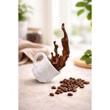 3DOria Sıçrayan Dekoratif Dökülen Kahve Figürü - Kahve Köşesi - Coffee Corner 20Cm