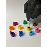 3dpazarıcom 200'LÜ Figürlü Ink Cup Tattoo Boya Potası (10 Mm) Tasarım Dövme Sarf Malzemesi