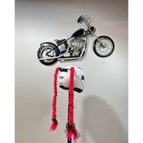 3dpazarıcom 3D Pazari Com Motor & Motosiklet Neon Pembe Çift Örgü Saç Kask Dış Aksesuarı