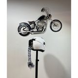 3dpazarıcom 3D Pazari Com Motor & Motosiklet Siyah Gri Ombreli Örgü Saç Kask Dış Aksesuar