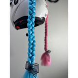 3dpazarıcom Motor & Motosiklet Harley Quinn Model Kask Dış Aksesuarı Pembe Mavi Çift Örgü Saç - 1 - Pembe - Mavi