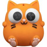 3DPrototürk Özel Tasarım Turuncu Kedi Kumbara - 15 cm 3D Baskı Dekoratif Obje ve Tasarruf Figürü
