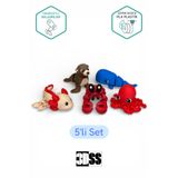 3DSS Deniz Canlıları 5’li Set | Mini Figür Oyuncak | Çocuk Hediyelik | Pinyata Dolum | Pasta Süsü Dekor
