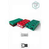 3DSS Minecraft Temalı Fidget Stres Oyuncağı 3'lü Set | Creeper BOOM Grass Pixel Blok Duyusal Oyuncak