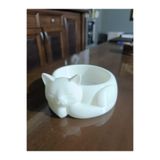 3dvan KEDİ FİGÜRLÜ MAMA KABI Beyaz Tek Ebat