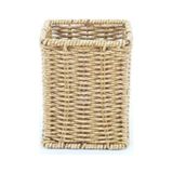 3Er 57855210125742580184975 El Örgüsü Rattan Mutfak Kaşıklık Ve Düzenleyici - Hasır Dokulu Tezgah Üstü Çatal Bıçak Standı - Bohem Dekoratif Organizer Dikdörtgen Açık Ahşap