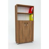3G Tasarım İki Raflı İki Kapaklı Ofis Dolabı Dosya Dolabı 3G-032-KD-CEVİZ/90x37x190h