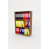 3G Tasarım Modüler Ofis Dolabı Evrak Dolabı Kitaplık 3G-006-AD-CEVİZ/90x35x130h