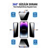 3GEN CASE İphone 14 Pro Max Uyumlu 360° Hayalet Cam Ekran Koruyucu Kavisli Kenar Gizlilik Privacy Özellikli