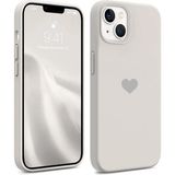 3gen Case iPhone 15/14/13 Uyumlu Kalp Logolu Renkli Lansman Kılıf Içi Kadifeli Kamera Yükseltili - Taş