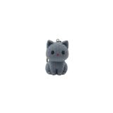 3Gen3D Örgü Dokulu Kedi Anahtarlık - Gri Amigurumi Görünümlü Estetik Çanta Aksesuarı ve Hediye