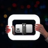 3in1 Şarjlı LED Ring Light Video Işık Seti Telefon Tutucu Bluetooth Kumandalı 20W 2500K-8500K A