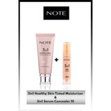 3in1 SPF50 Serisi 2'li Set 10 Medium - Healthy Skin Ton Eşitleyici Krem & Serum Concealer Kapatıcı