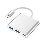 3in1 Type-C To HDMI 4K USB 3.0 Çevirici Dönüştürücü Adaptör - Çok Renkli