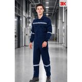3k Mağaza Lacivert %100 Pamuk Gabardin Reflektif Iş Tulumu