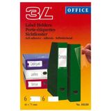 3L 3l, 3l 10330 Yapışkanlı Dosya Sırt Cep 46X75MM Şeffaf 6`lı