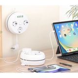 3'lü 1.5 Metre Makaralı Akım Korumalı 2500 Watt Çocuk Korumalı 3 USB 1 Type C Girişli Üçlü Priz