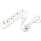 3'lü 1.5 Metre Uzatma Kablosu 3 Usb Akım Korumalı Priz Beyaz