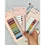 3'lü 10 Renkli Cetvelli Retro Tonlar Şeffaf Pet Indeks Sticker/index/postit/kitap Ayracı/not Kağıdı