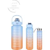 3'lü 2000 ml Mavi Su Şişesi Seti, Bpa Içermeyen Sporcu Sulukleri - Seçenek 1 - Ahşap - Ceviz