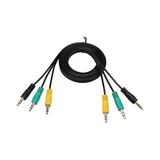 3'lü 3.5 mm Stereo 5.1 Ses Sistemi Kablosu - 1.5 Metre - Siyah - 3 Uçlu Stereo Ara Bağlantı Kablosu